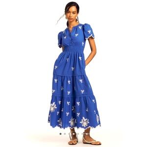 Anthropologie The Somerset Embroidered Maxi Dress